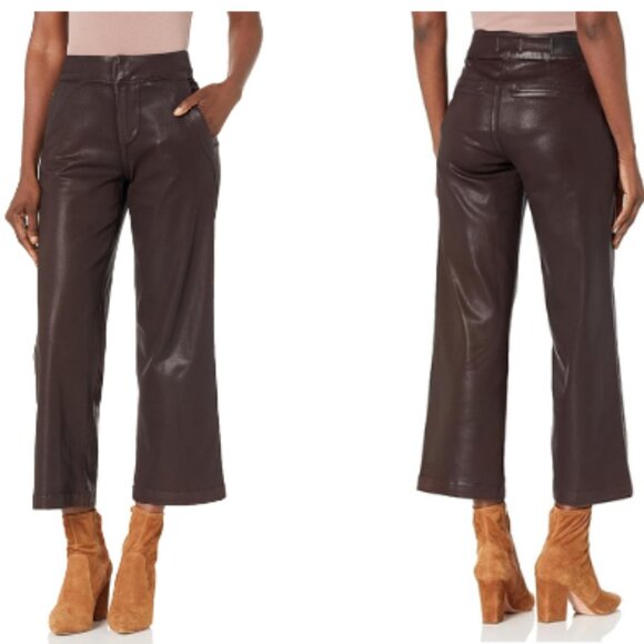 PAIGE Women’s Nellie Cropped Wide Leg Trousers – Chicory Coffee (Size 33) - Picture 1 of 3